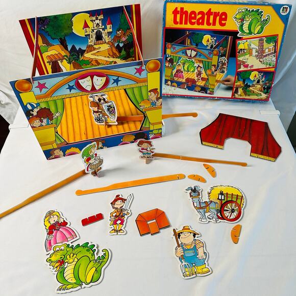 Vintage 80s Theatre Dual-Sided Medieval Fairy Tale Set Made in Spain - Picture 3 of 16